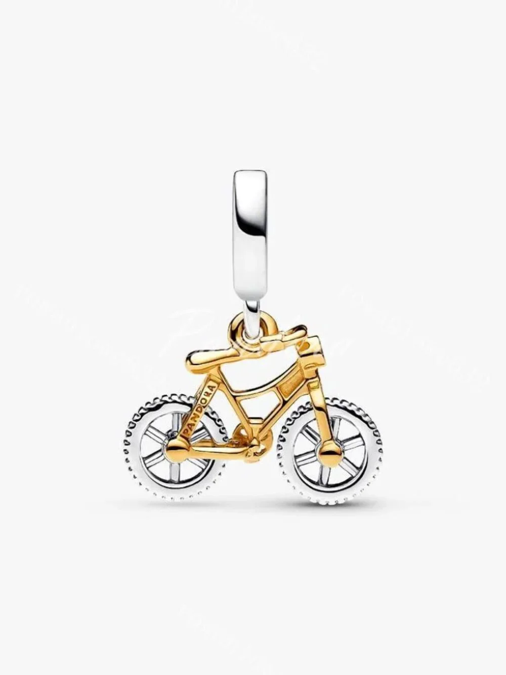 Pandora Two-tone Spinning Wheels Bicycle Dangle Charm